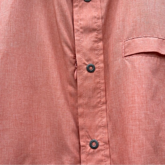 Excurzion Mens Vented Fishing Short Sleeve Shirt Peach Orange Nylon Size Medium - Picture 8 of 8